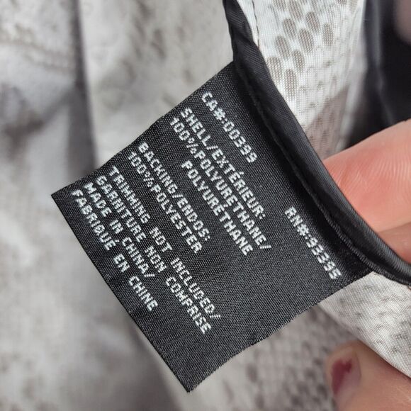 Nikki Jones Rain Jacket Size Large Brown Snakeskin Print Raincoat Shiny Hooded - Picture 16 of 16